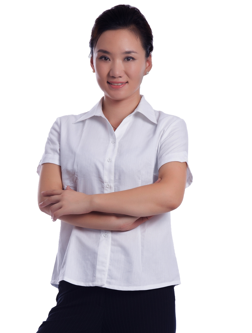 8006 白 女士夏季短袖涤棉混纺衬衫