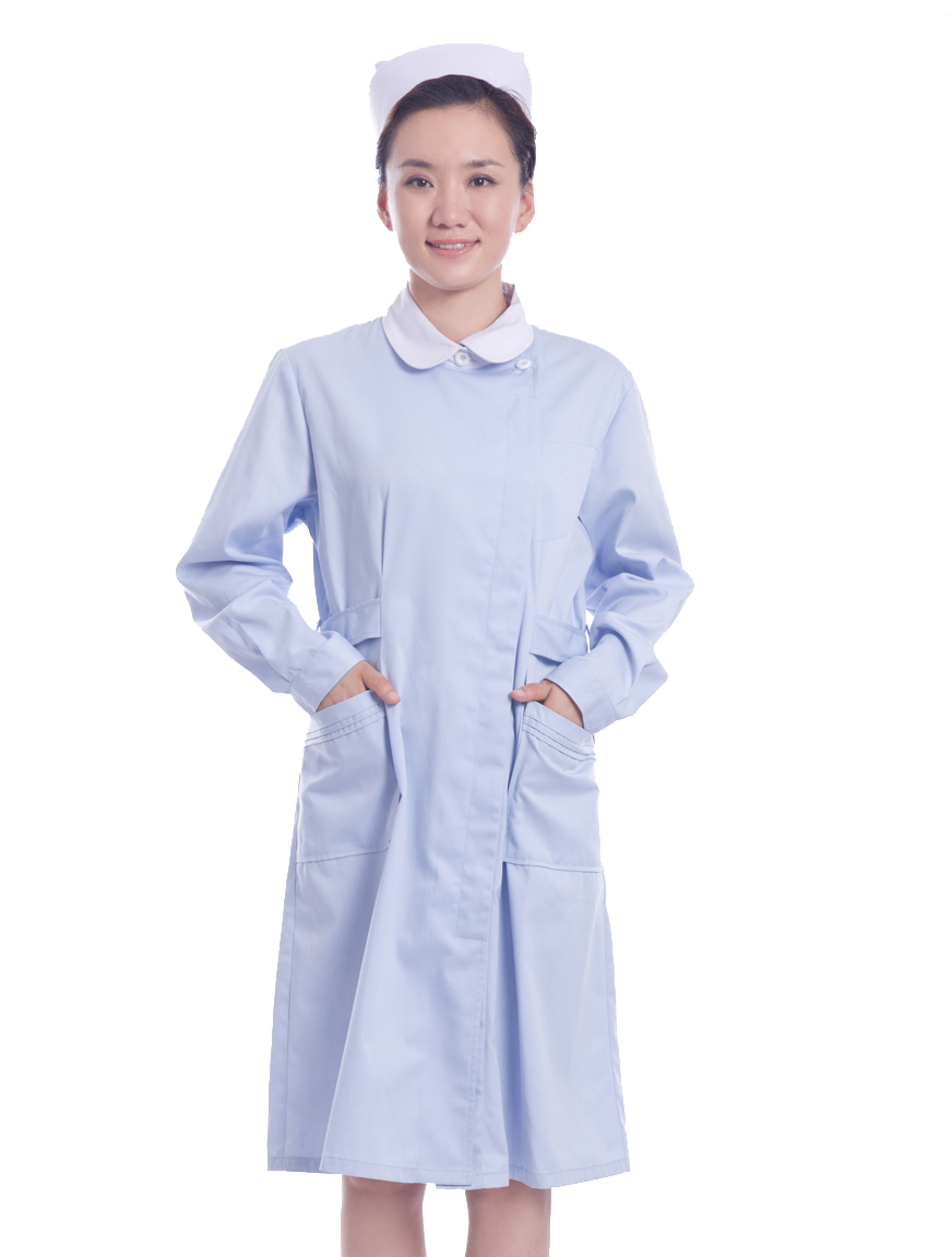 Y1 蓝色春秋长袖护士服环保面料