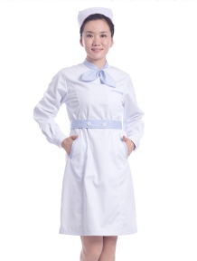 Y7白色春秋装长袖护士服环保面料