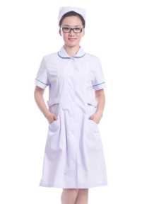 Y9 白色夏装短袖护士服环保面料